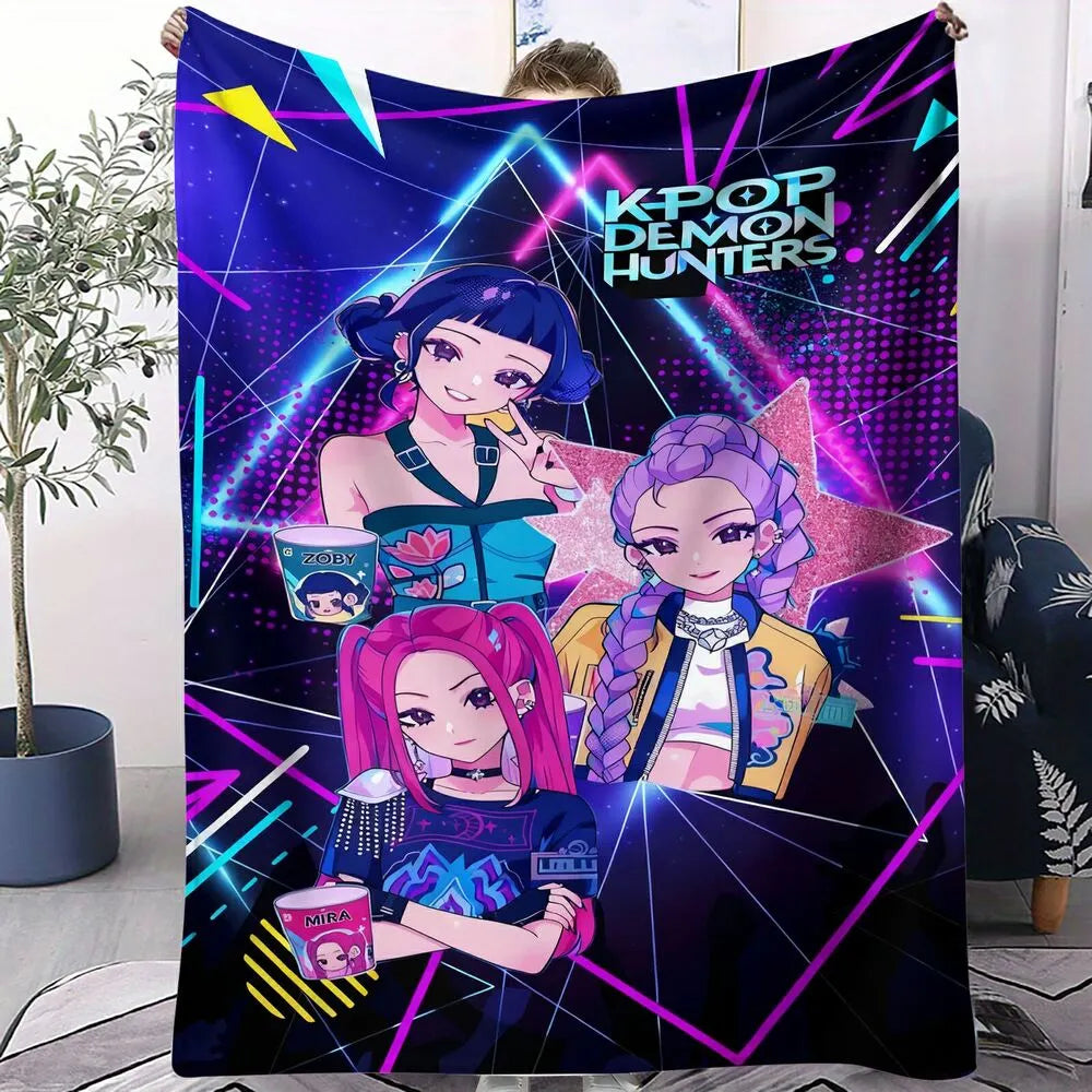 K-POP Demon Hunters Anime Characters Multipurpose Throw Blanket