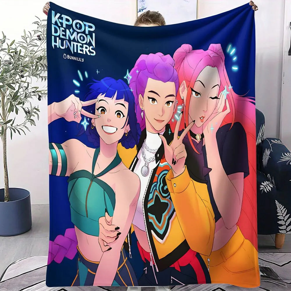 K-POP Demon Hunters Anime Characters Multipurpose Throw Blanket