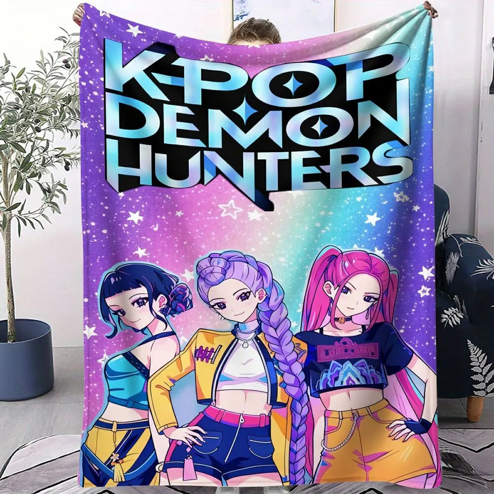 K-POP Demon Hunters Anime Characters Multipurpose Throw Blanket