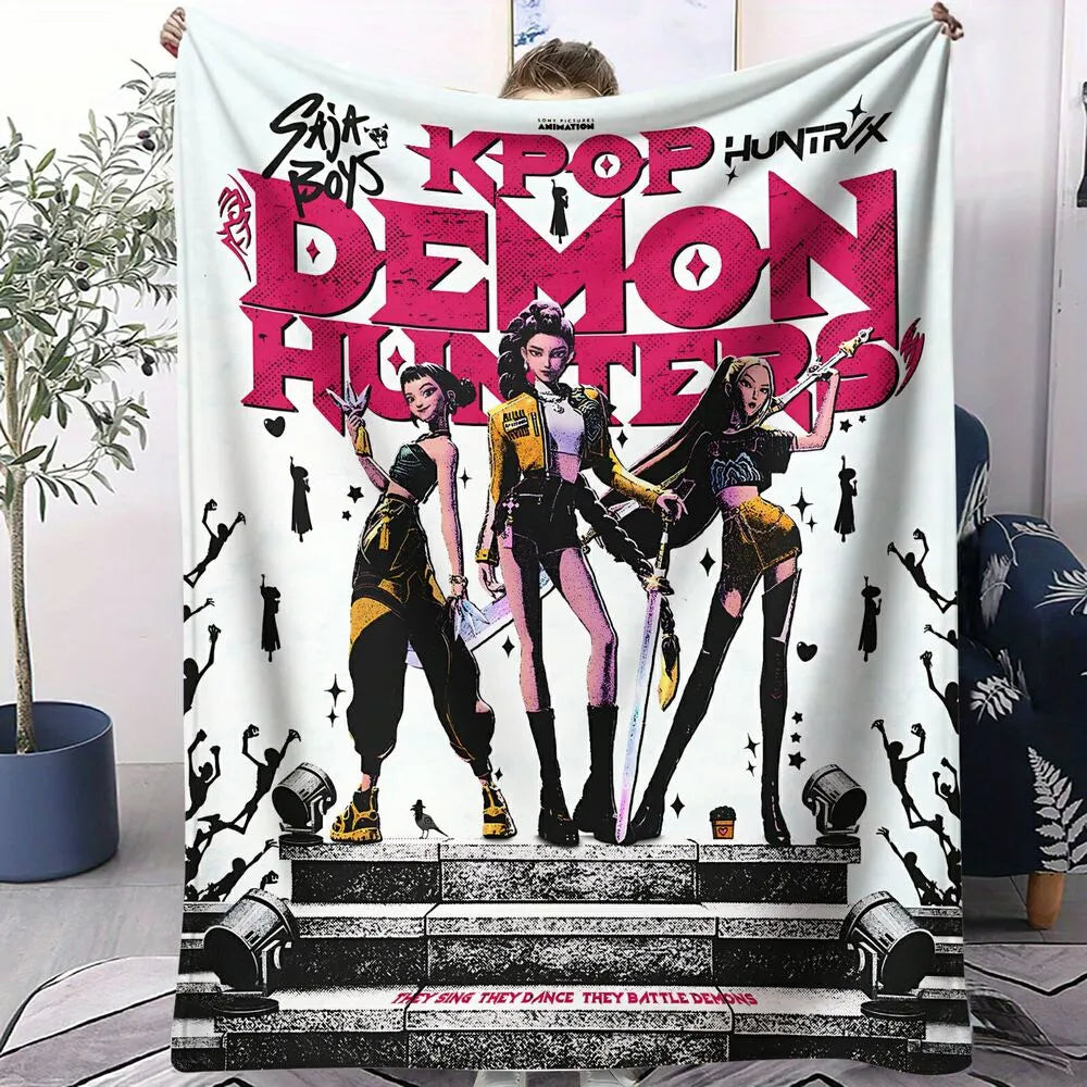 K-POP Demon Hunters Anime Characters Multipurpose Throw Blanket