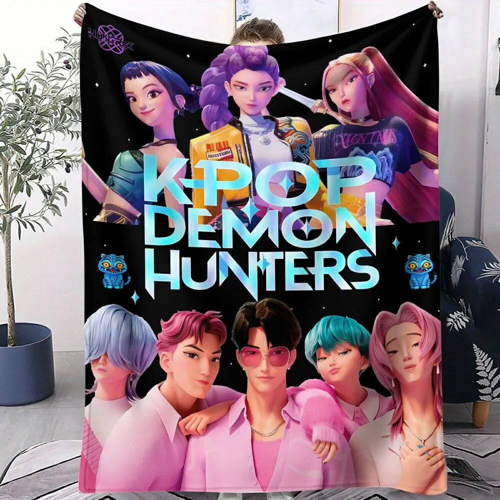 K-POP Demon Hunters Anime Characters Multipurpose Throw Blanket