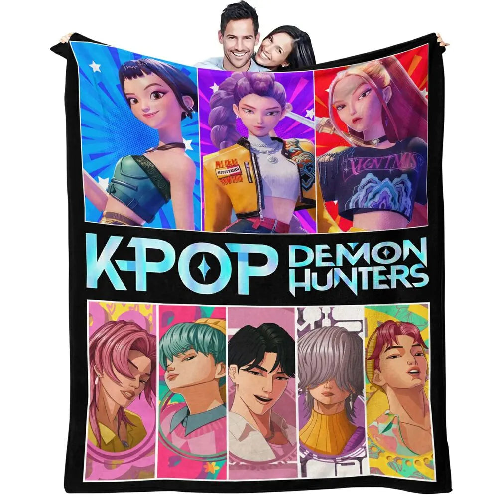 K-POP Demon Hunters Anime Characters Multipurpose Throw Blanket