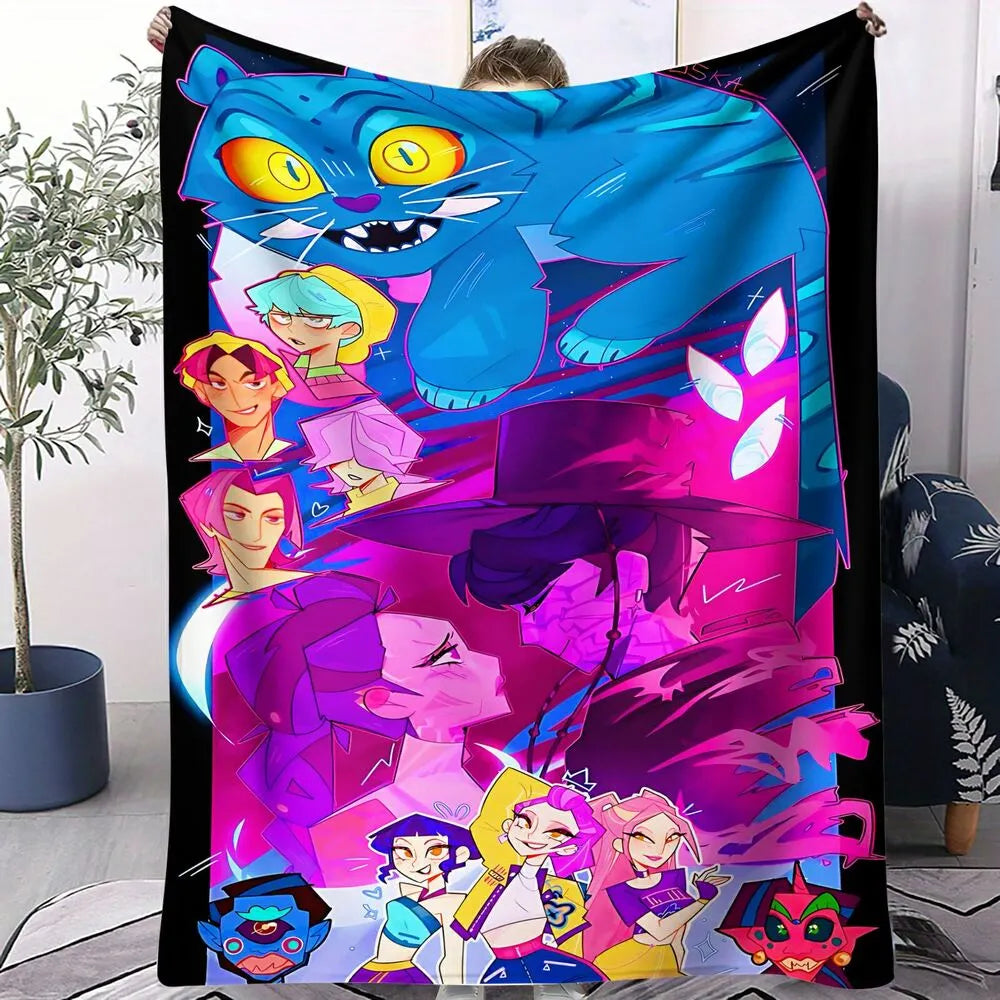 K-POP Demon Hunters Anime Characters Multipurpose Throw Blanket