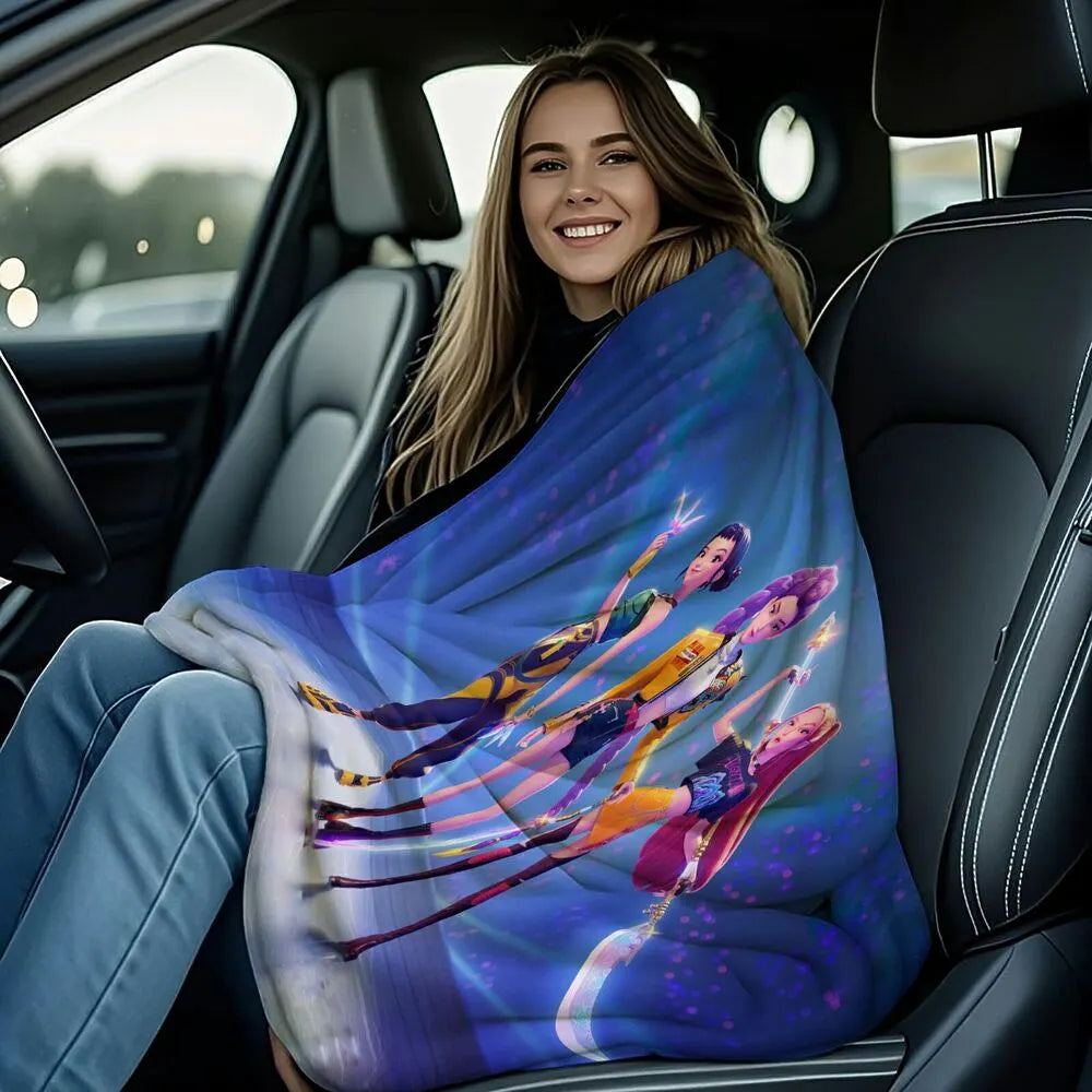 K-POP Demon Hunters Anime Characters Multipurpose Throw Blanket