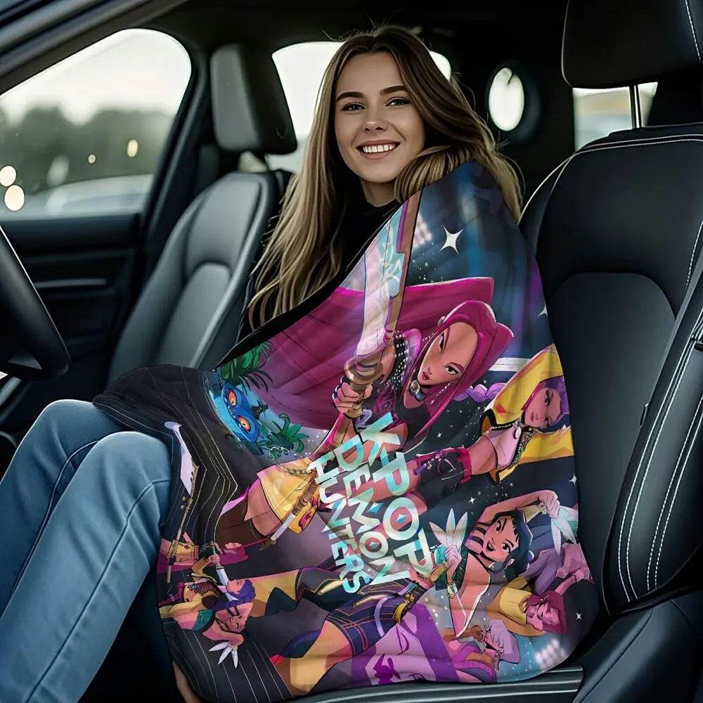 K-POP Demon Hunters Anime Characters Multipurpose Throw Blanket