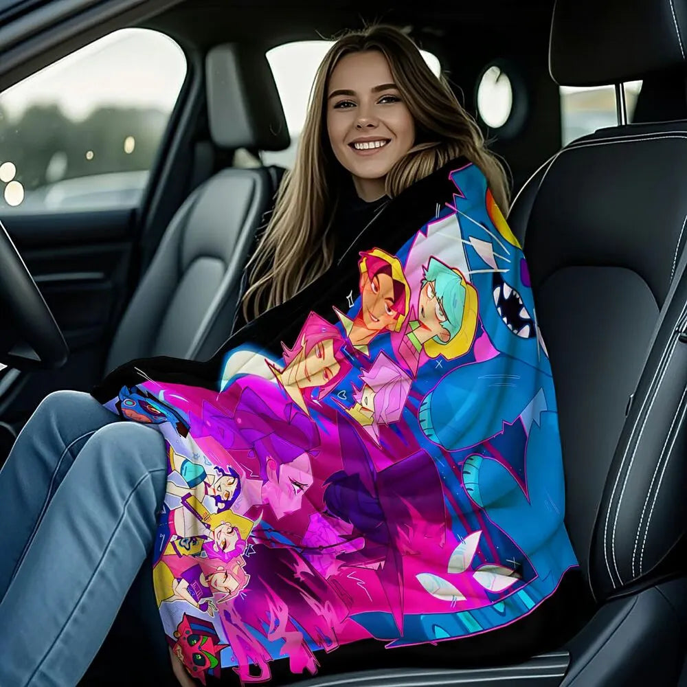 K-POP Demon Hunters Anime Characters Multipurpose Throw Blanket