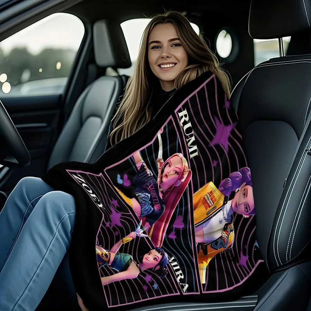 K-POP Demon Hunters Anime Characters Multipurpose Throw Blanket