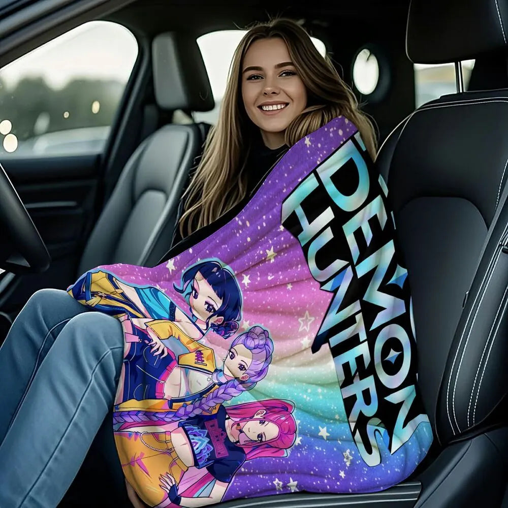 K-POP Demon Hunters Anime Characters Multipurpose Throw Blanket