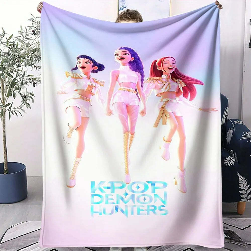K-POP Demon Hunters Anime Characters Multipurpose Throw Blanket