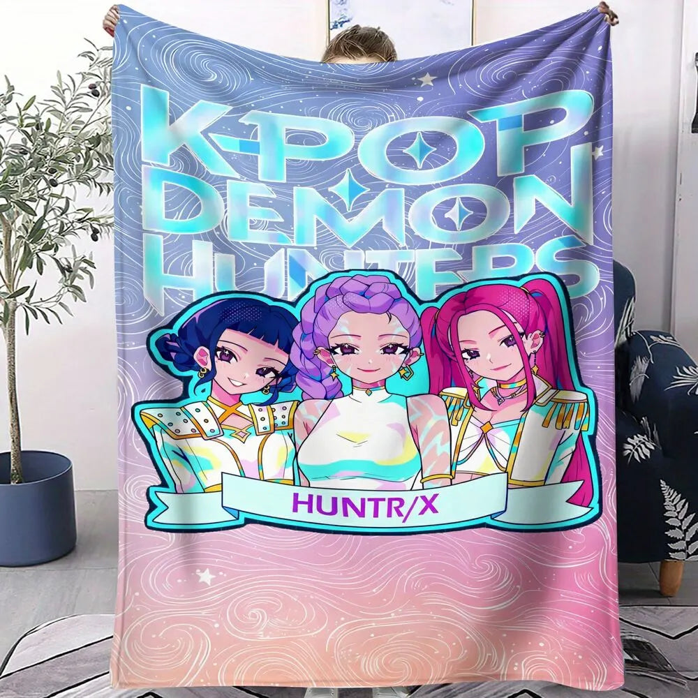 K-POP Demon Hunters Anime Characters Multipurpose Throw Blanket