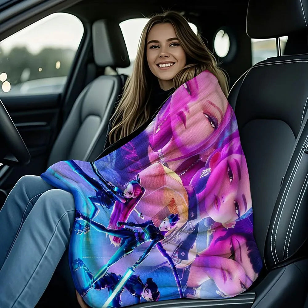 K-POP Demon Hunters Anime Characters Multipurpose Throw Blanket