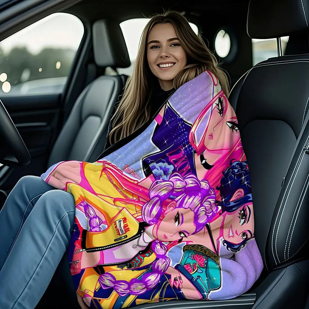 K-POP Demon Hunters Anime Characters Multipurpose Throw Blanket