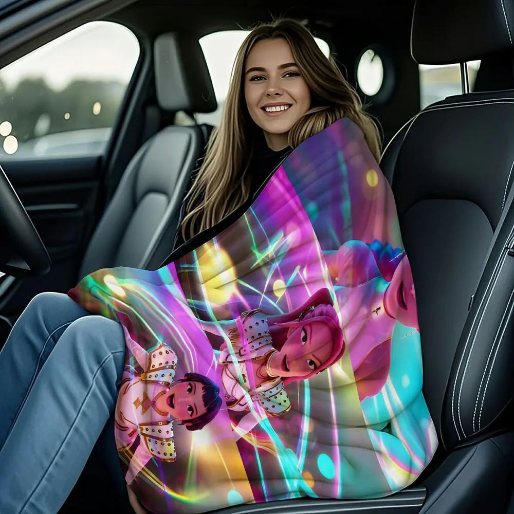 K-POP Demon Hunters Anime Characters Multipurpose Throw Blanket