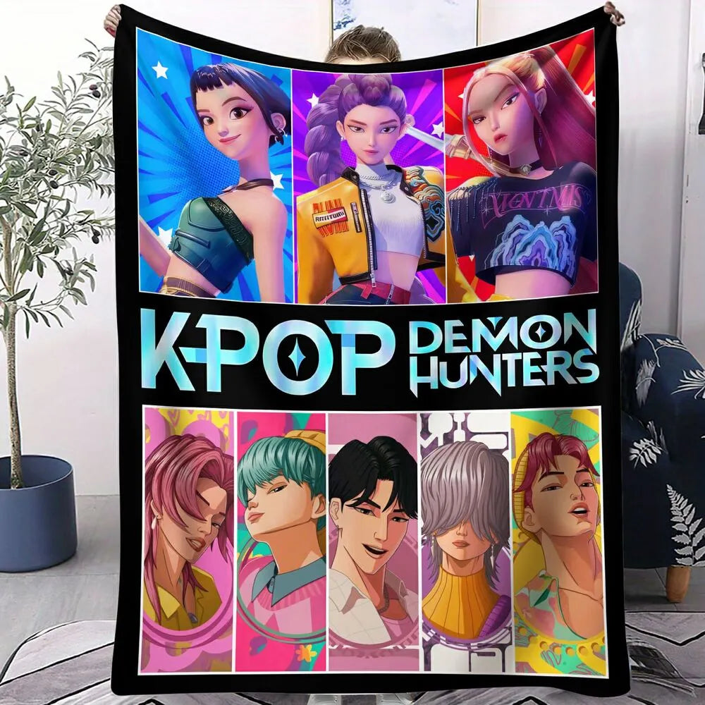 K-POP Demon Hunters Anime Characters Multipurpose Throw Blanket