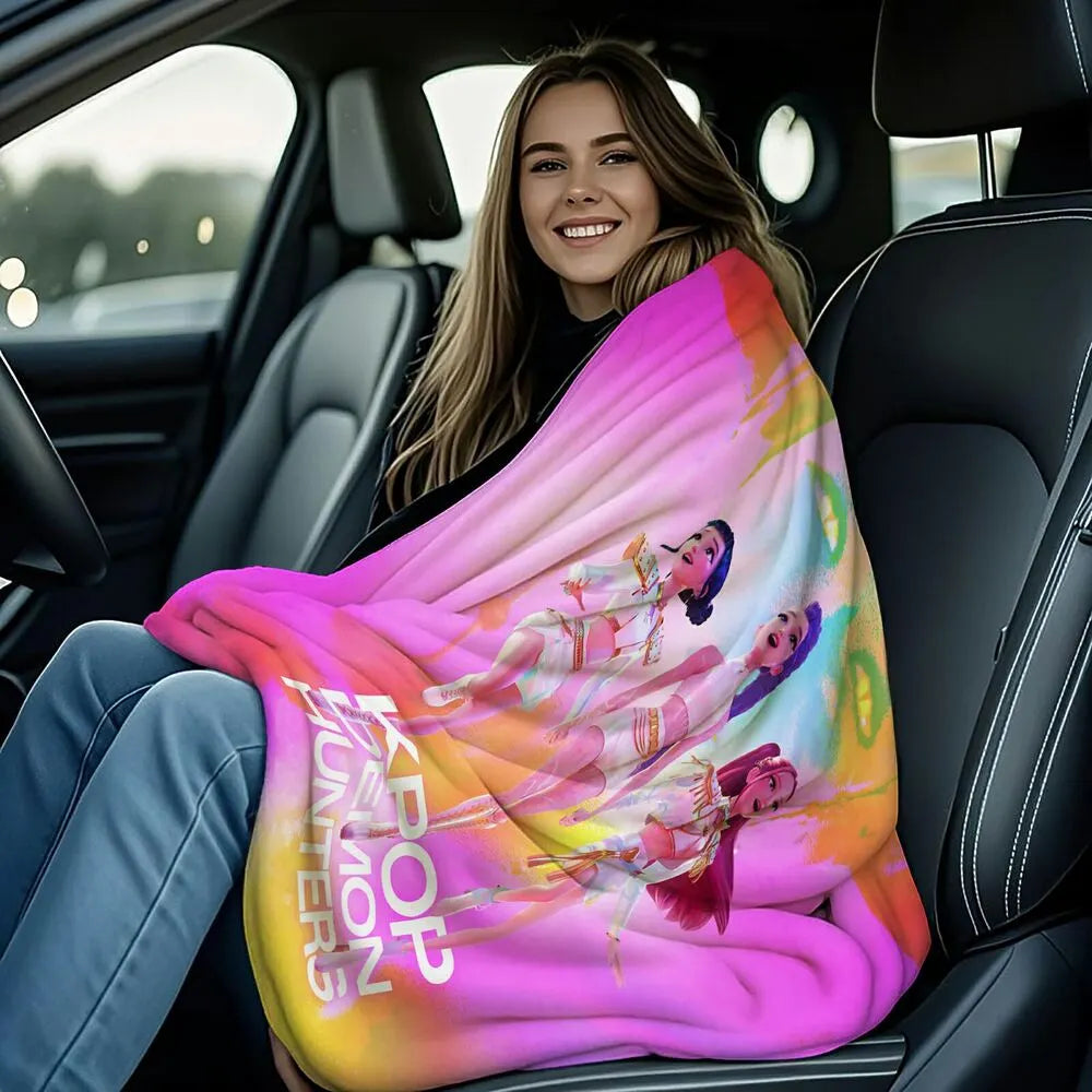 K-POP Demon Hunters Anime Characters Multipurpose Throw Blanket