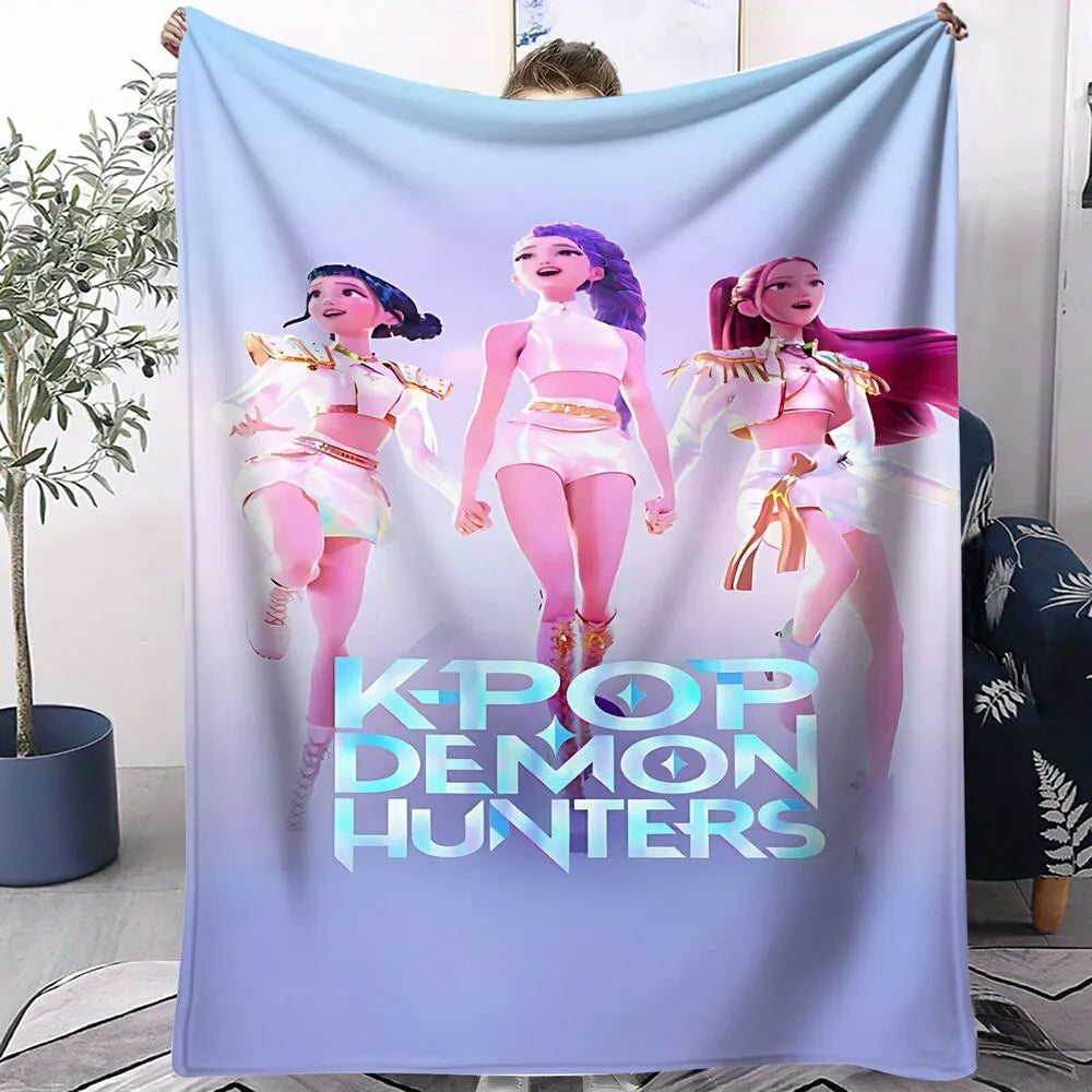 K-POP Demon Hunters Anime Characters Multipurpose Throw Blanket