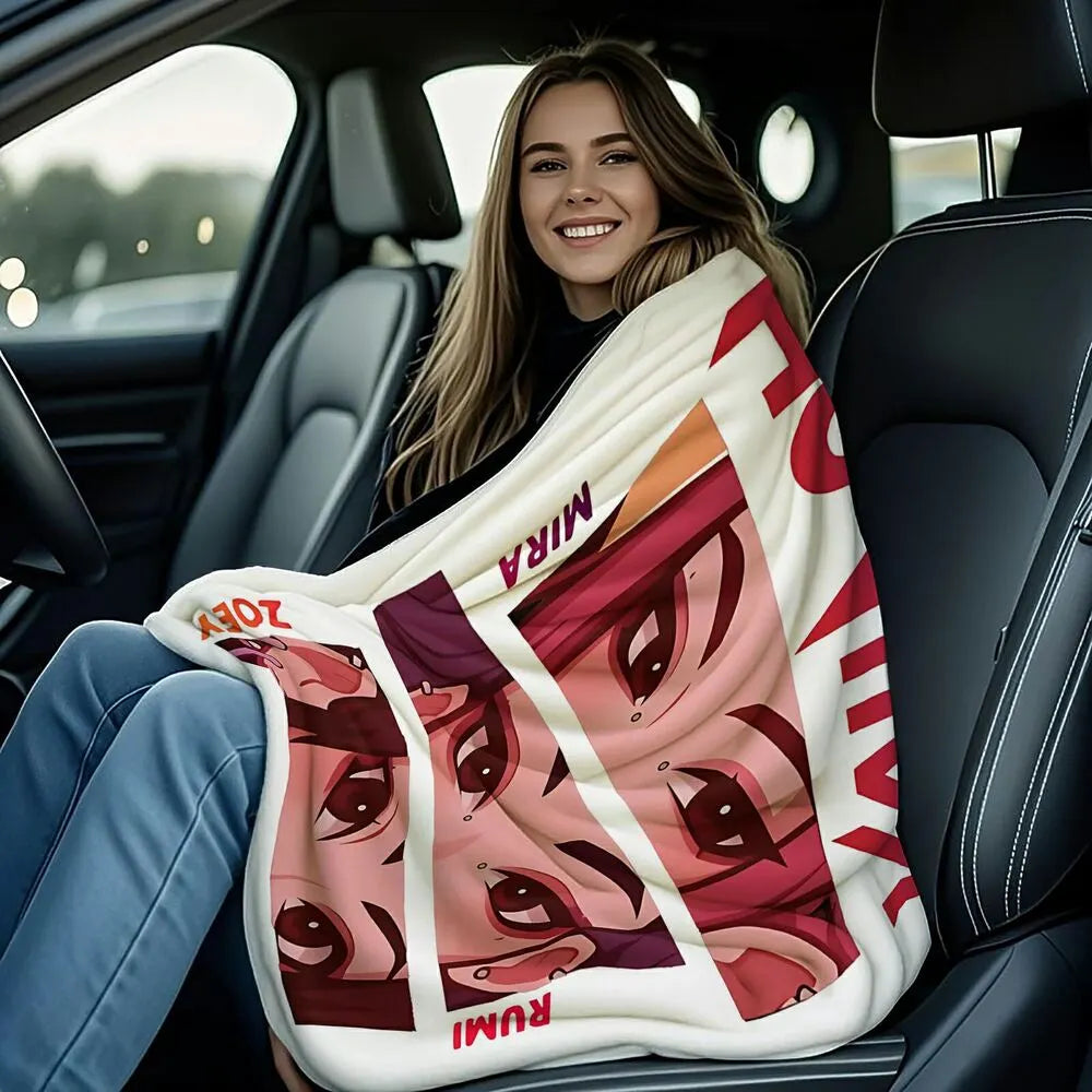 K-POP Demon Hunters Anime Characters Multipurpose Throw Blanket