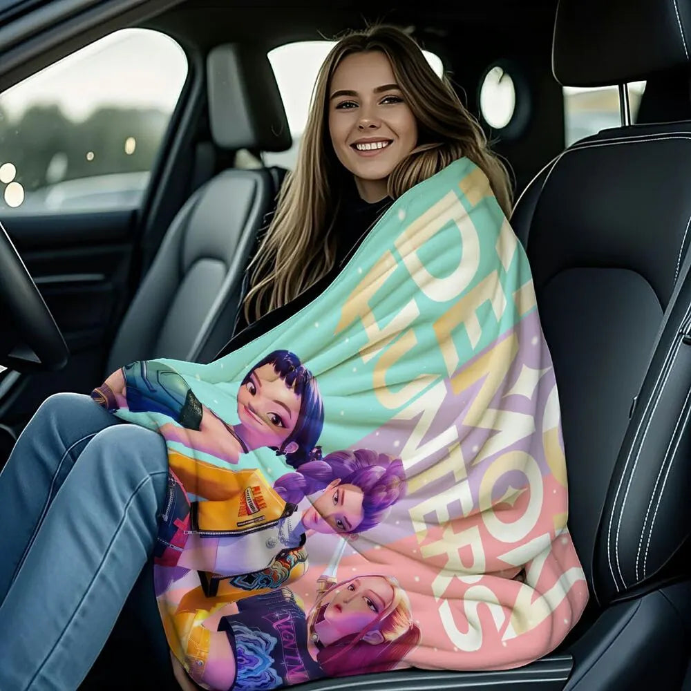 K-POP Demon Hunters Anime Characters Multipurpose Throw Blanket