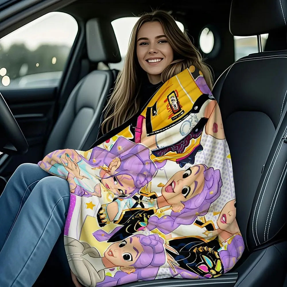 K-POP Demon Hunters Anime Characters Multipurpose Throw Blanket