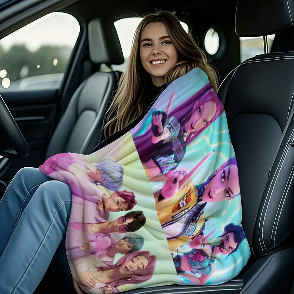 K-POP Demon Hunters Anime Characters Multipurpose Throw Blanket