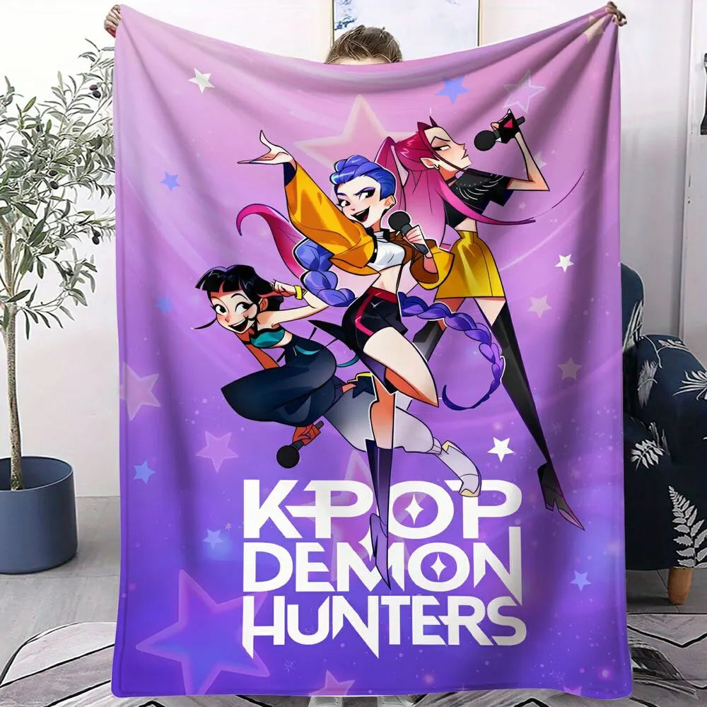 K-POP Demon Hunters Anime Characters Multipurpose Throw Blanket
