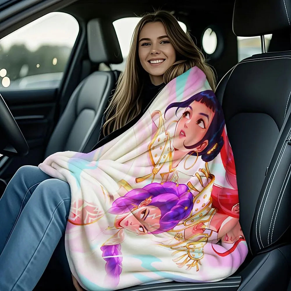 K-POP Demon Hunters Anime Characters Multipurpose Throw Blanket