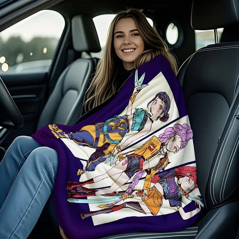 K-POP Demon Hunters Anime Characters Multipurpose Throw Blanket