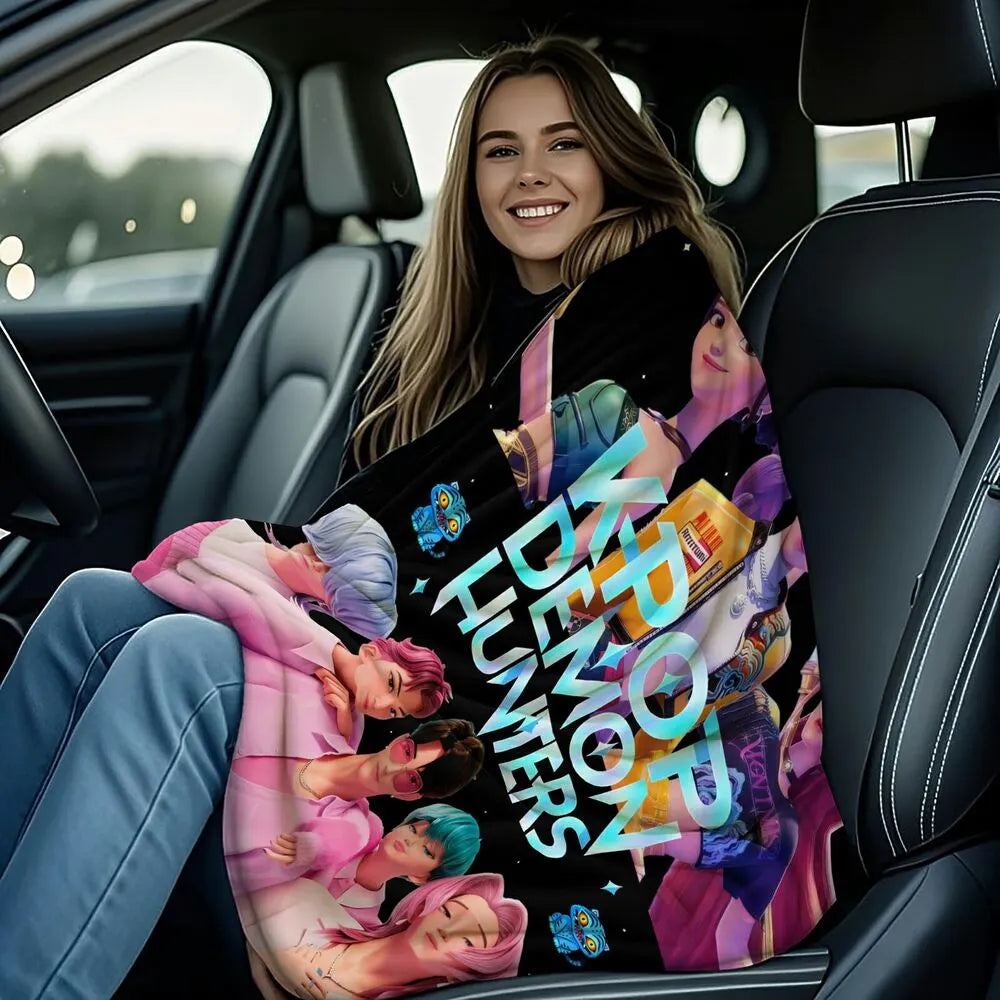 K-POP Demon Hunters Anime Characters Multipurpose Throw Blanket