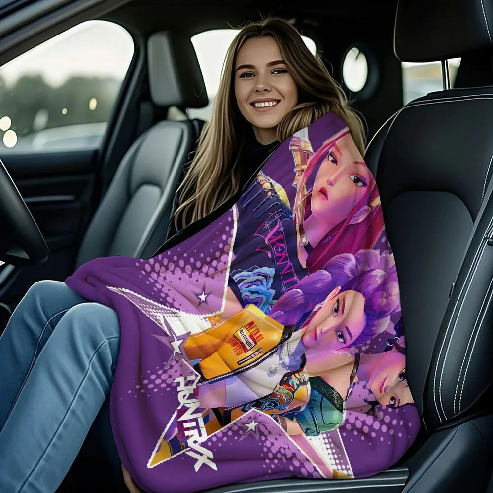 K-POP Demon Hunters Anime Characters Multipurpose Throw Blanket