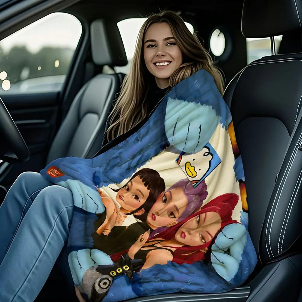 K-POP Demon Hunters Anime Characters Multipurpose Throw Blanket