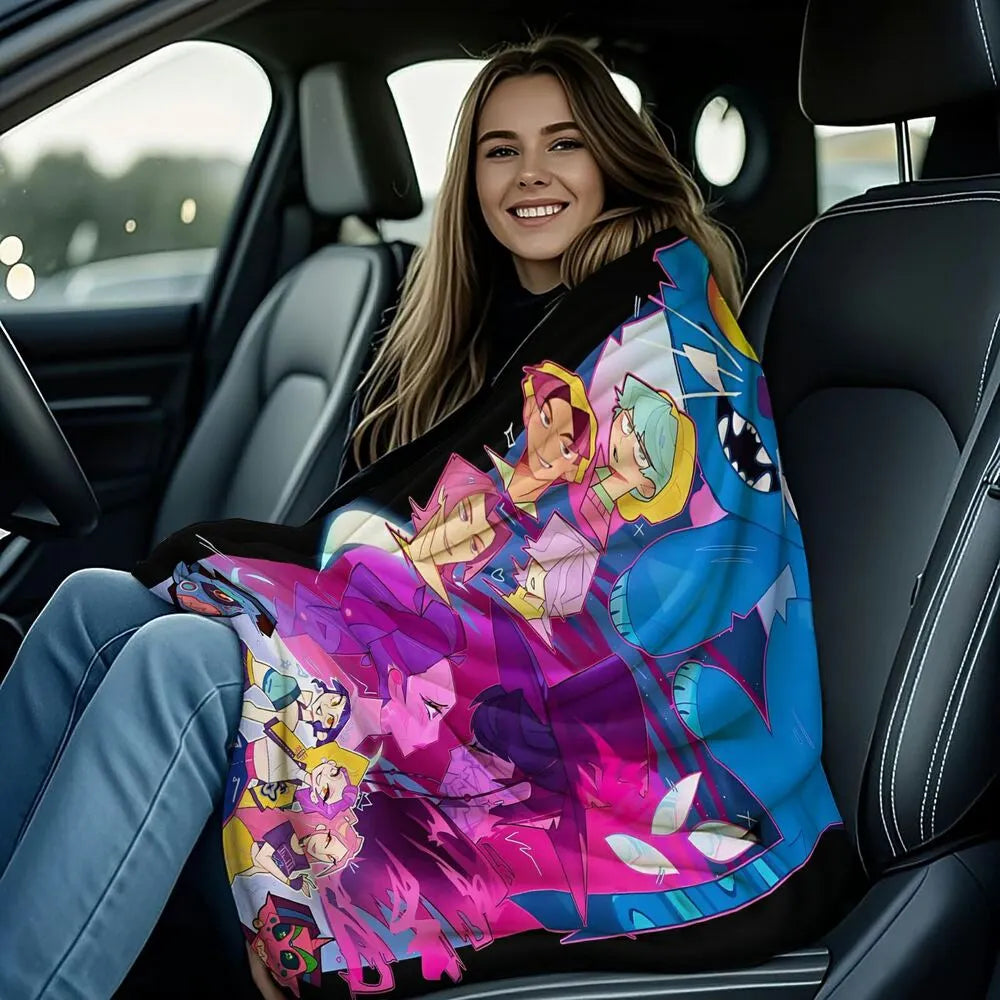 K-POP Demon Hunters Anime Characters Multipurpose Throw Blanket