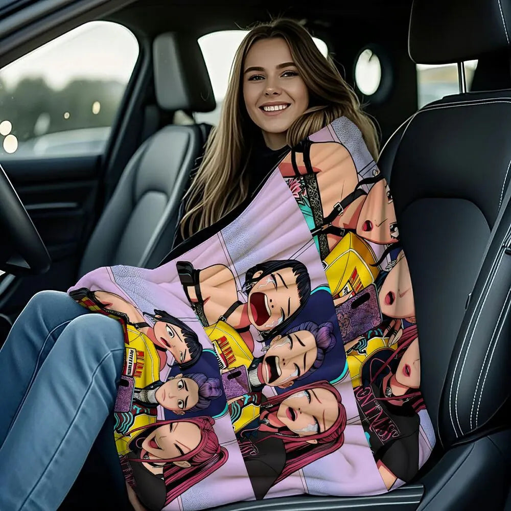 K-POP Demon Hunters Anime Characters Multipurpose Throw Blanket