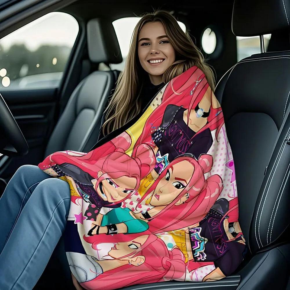 K-POP Demon Hunters Anime Characters Multipurpose Throw Blanket