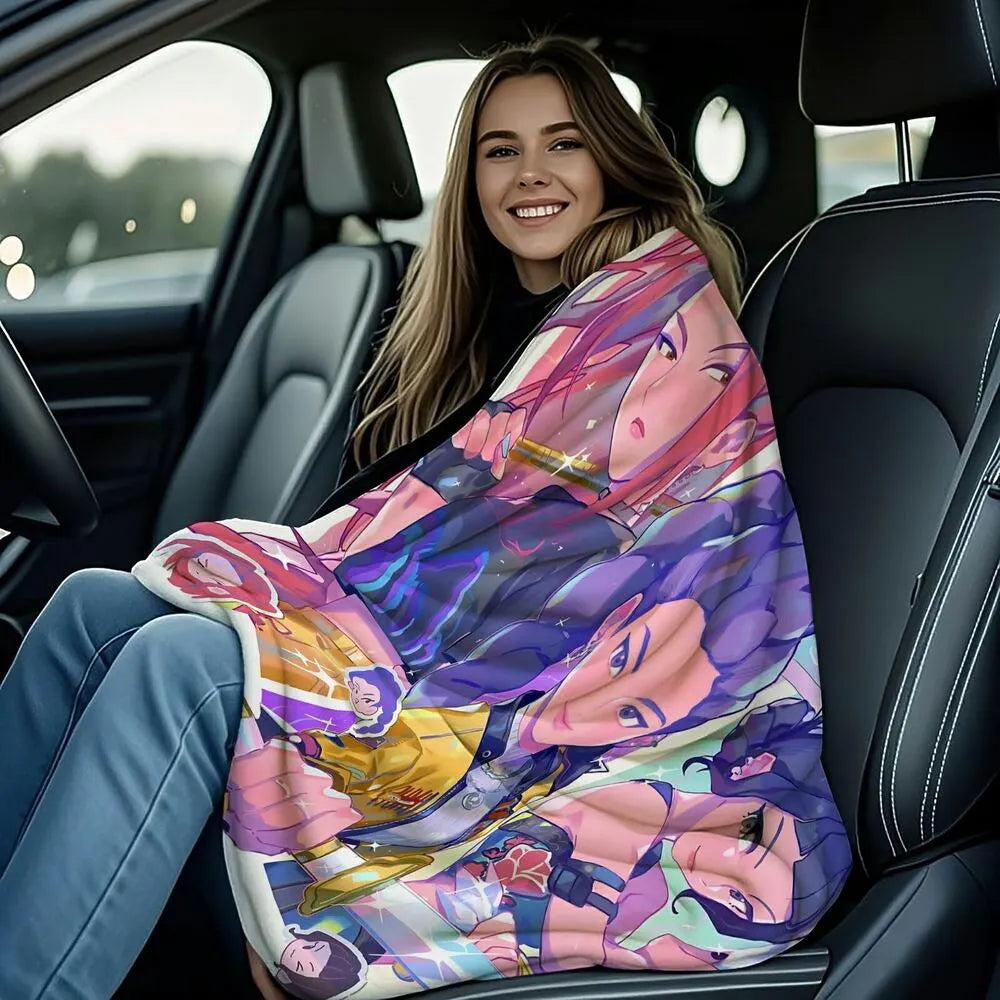 K-POP Demon Hunters Anime Characters Multipurpose Throw Blanket