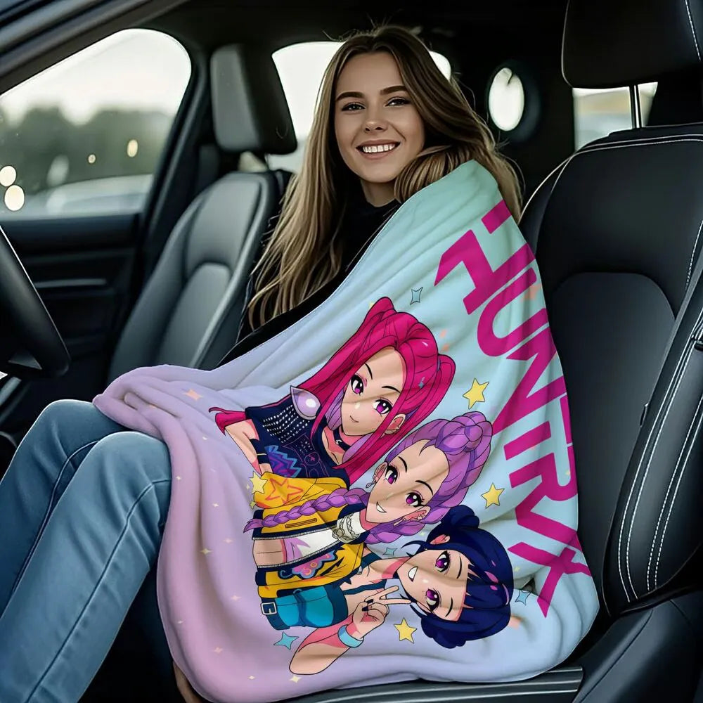 K-POP Demon Hunters Anime Characters Multipurpose Throw Blanket