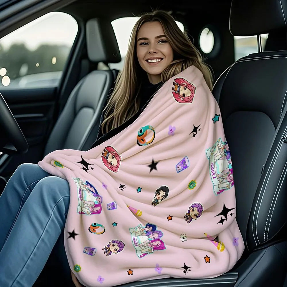 K-POP Demon Hunters Anime Characters Multipurpose Throw Blanket