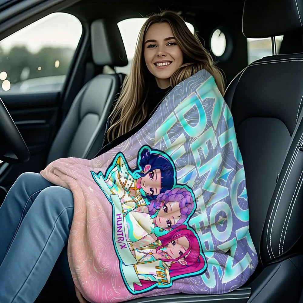 K-POP Demon Hunters Anime Characters Multipurpose Throw Blanket