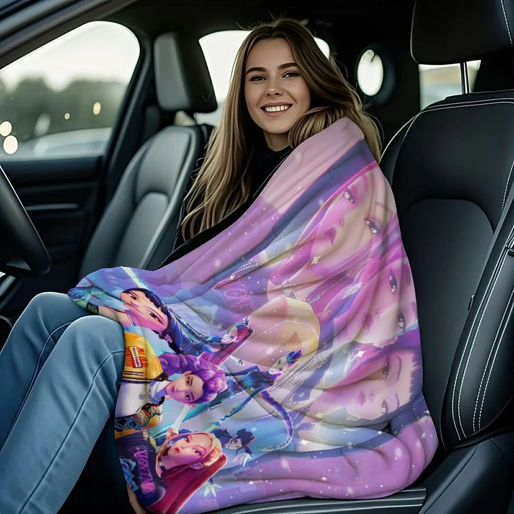 K-POP Demon Hunters Anime Characters Multipurpose Throw Blanket