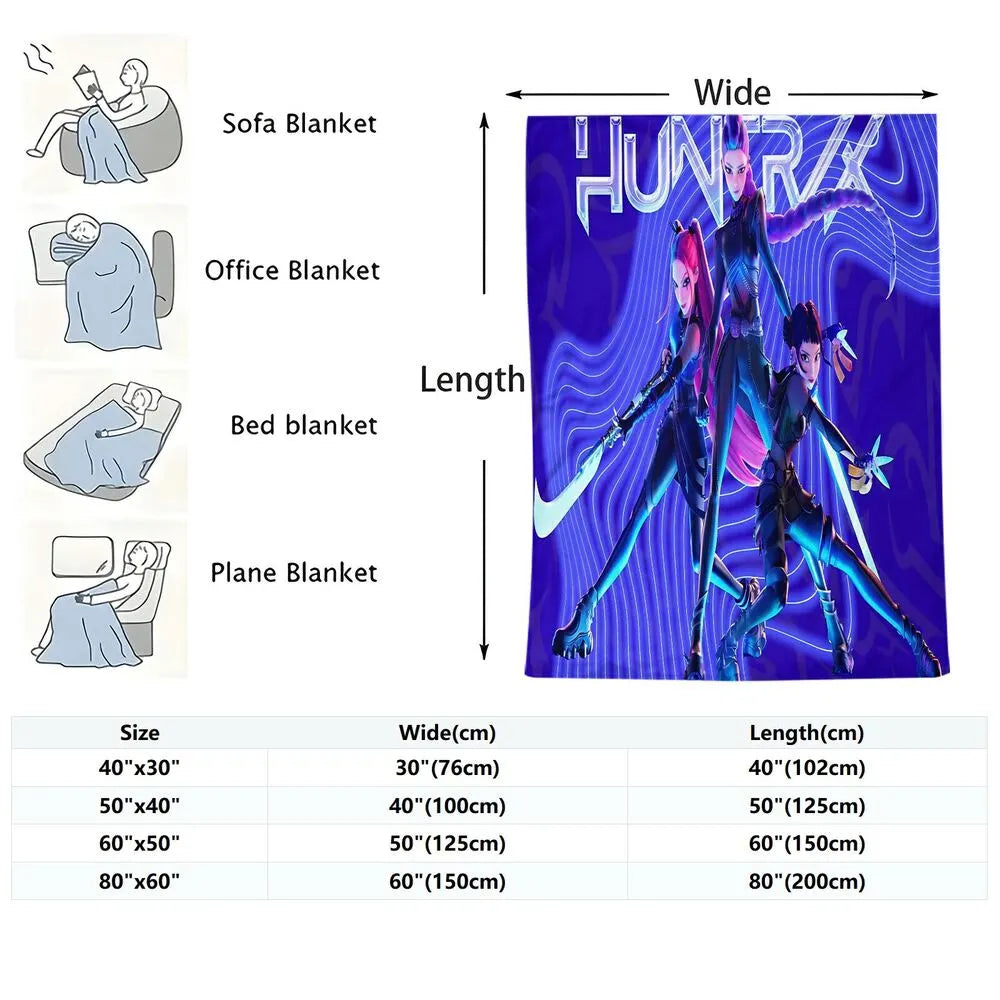 K-POP Demon Hunters Anime Characters Multipurpose Throw Blanket