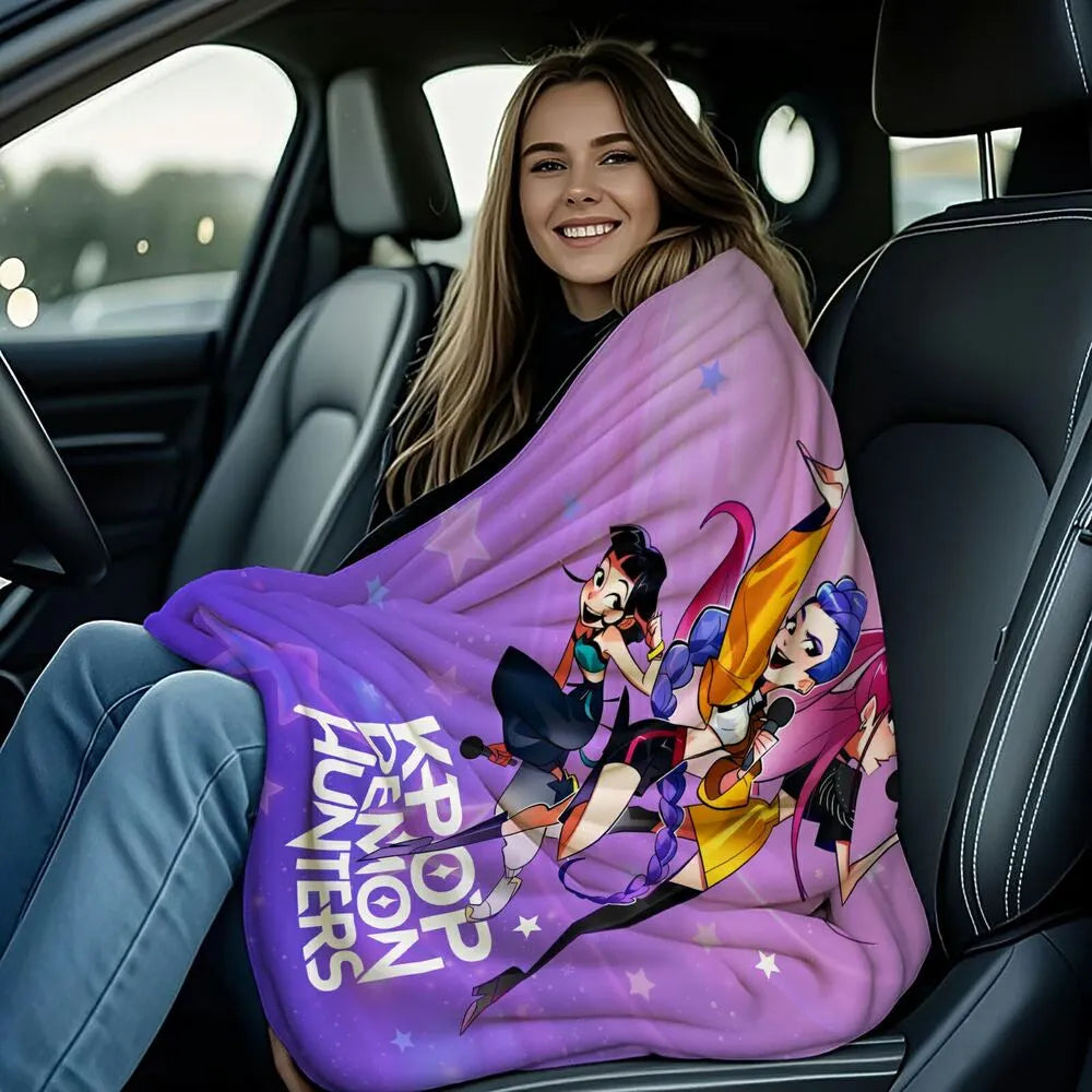 K-POP Demon Hunters Anime Characters Multipurpose Throw Blanket