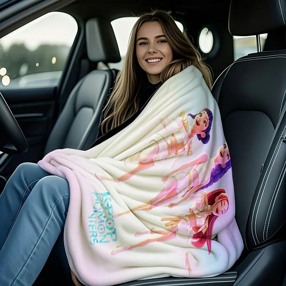 K-POP Demon Hunters Anime Characters Multipurpose Throw Blanket