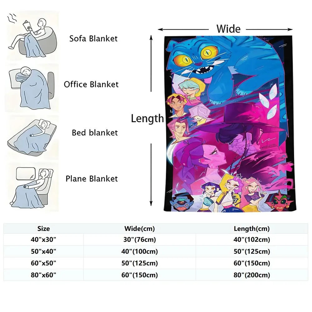 K-POP Demon Hunters Anime Characters Multipurpose Throw Blanket