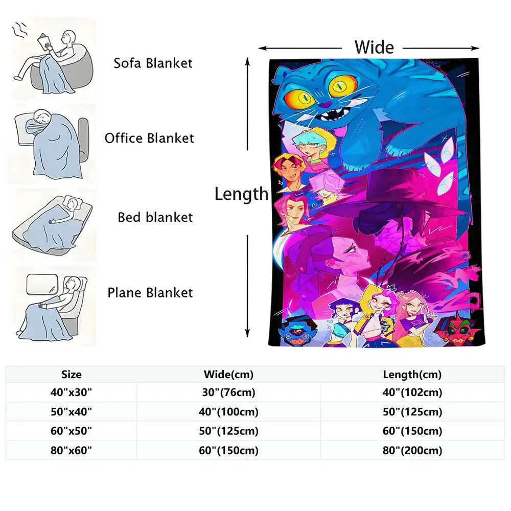K-POP Demon Hunters Anime Characters Multipurpose Throw Blanket