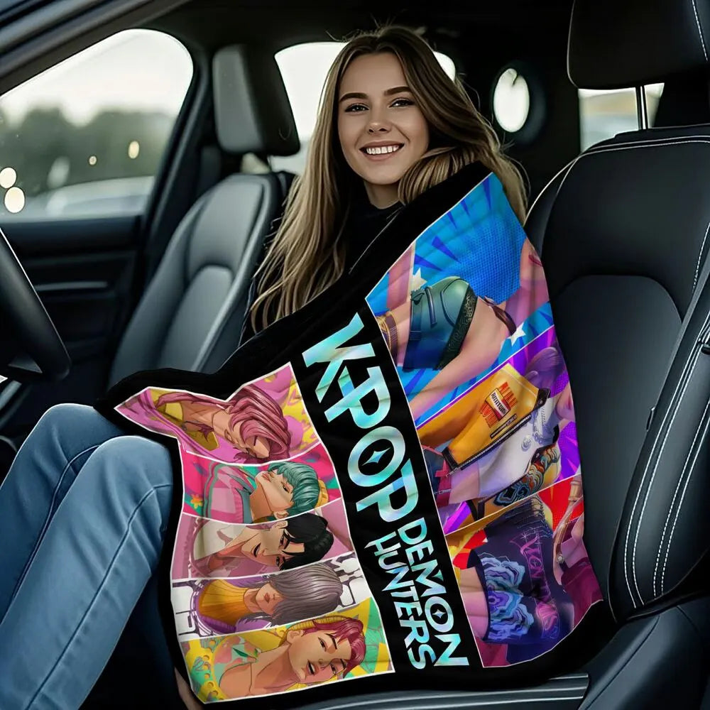 K-POP Demon Hunters Anime Characters Multipurpose Throw Blanket