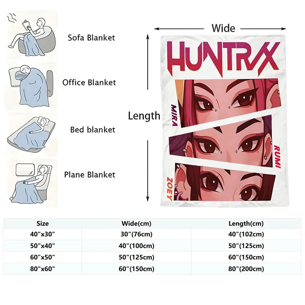 K-POP Demon Hunters Anime Characters Multipurpose Throw Blanket