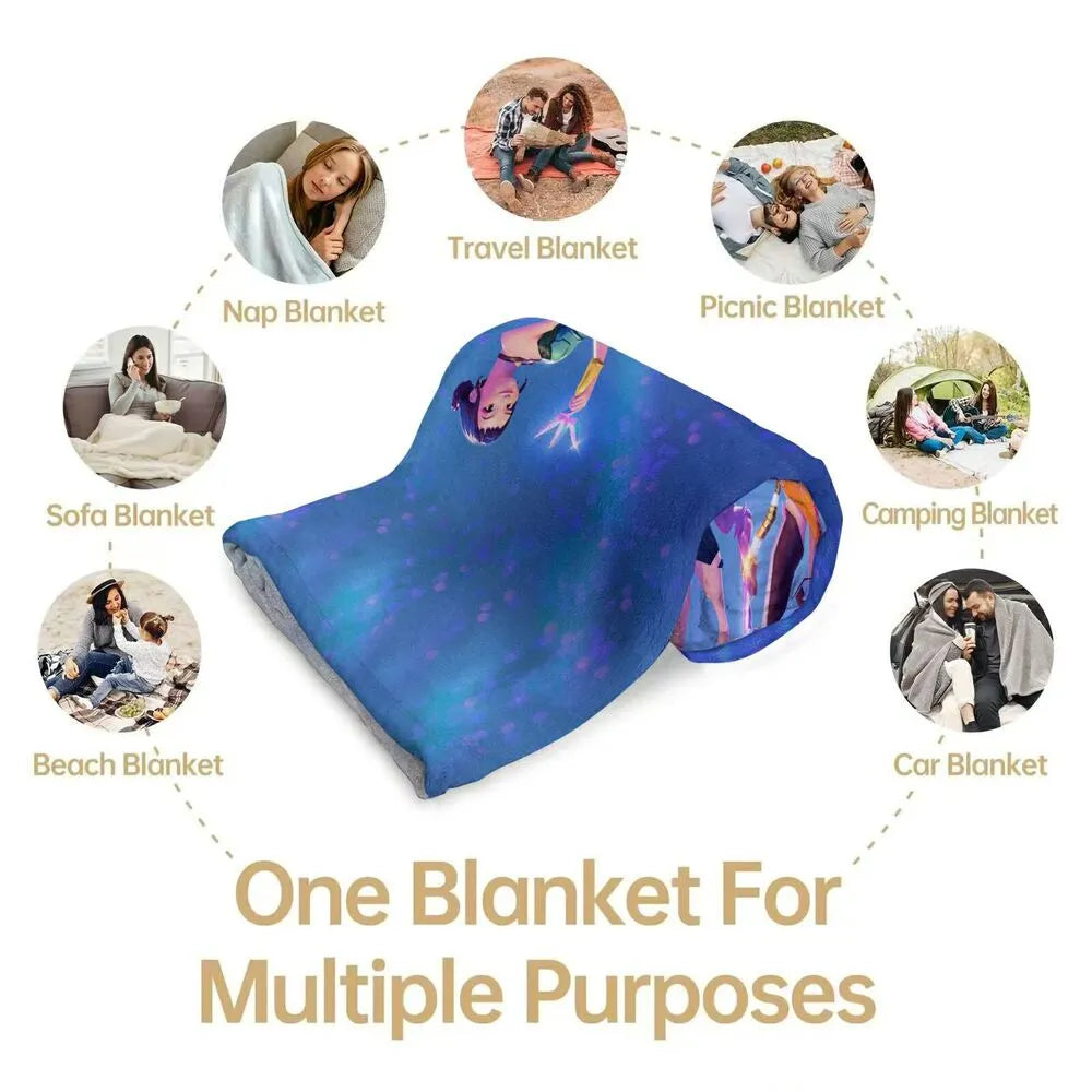 K-POP Demon Hunters Anime Characters Multipurpose Throw Blanket