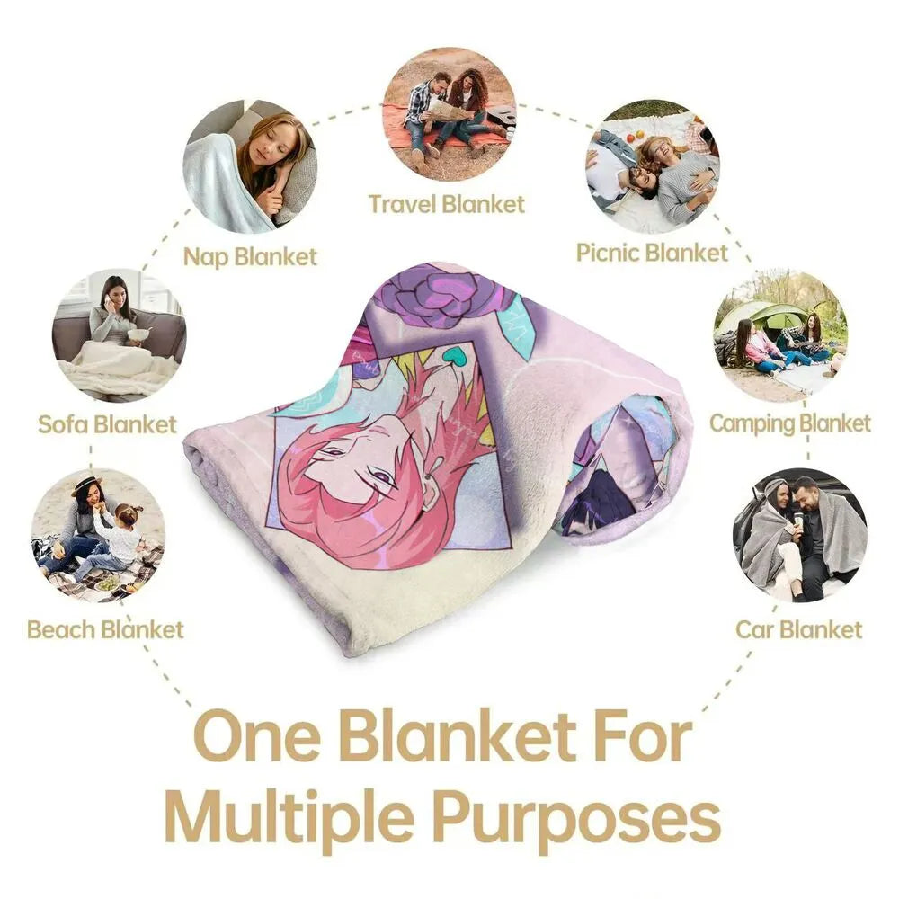 K-POP Demon Hunters Anime Characters Multipurpose Throw Blanket