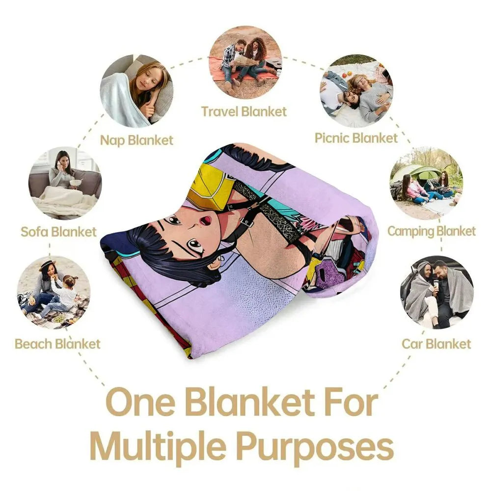 K-POP Demon Hunters Anime Characters Multipurpose Throw Blanket