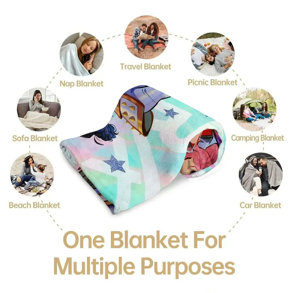 K-POP Demon Hunters Anime Characters Multipurpose Throw Blanket