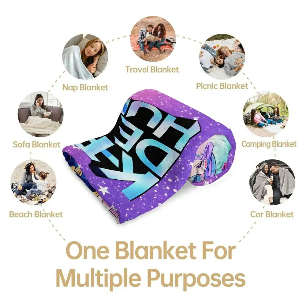 K-POP Demon Hunters Anime Characters Multipurpose Throw Blanket